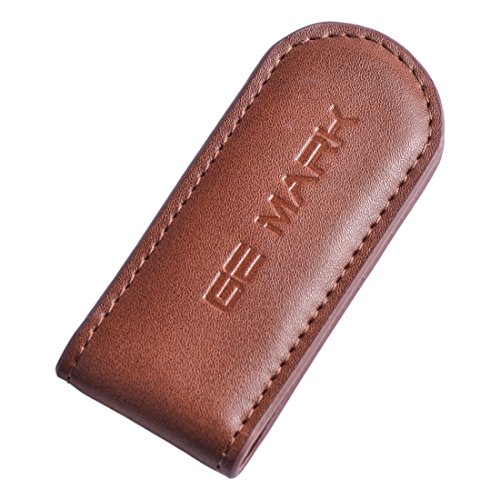 Leather Money Clip - Strong Magnets Holds 30 banknotes - for Men - Cash Leather Card Holder - Gift Box