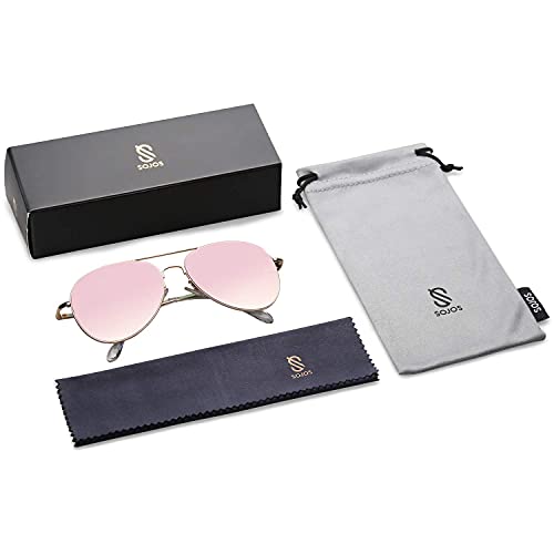 SOJOS Classic Aviator Sunglasses for Women Men Metal Spring Hinges SJ1030