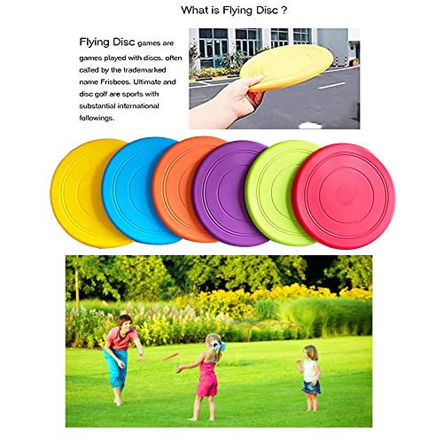 Kids Flying Disc Toy Outdoor Playing Lawn Game Disk Flyer for Kindergarten Teaching Soft Silicone Colorful 6 Pack Bulk Set…