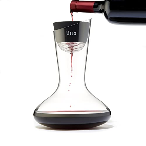 Ullo Wine Purifier with Hand Blown Decanter and 6 Selective Sulfite Filters, Restore the Natural Purity of Wine