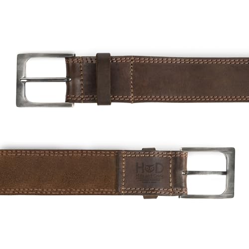 Hide & Drink, Men's Two Row Stitch Leather Belt Handmade :: Bourbon Brown (Size 32)