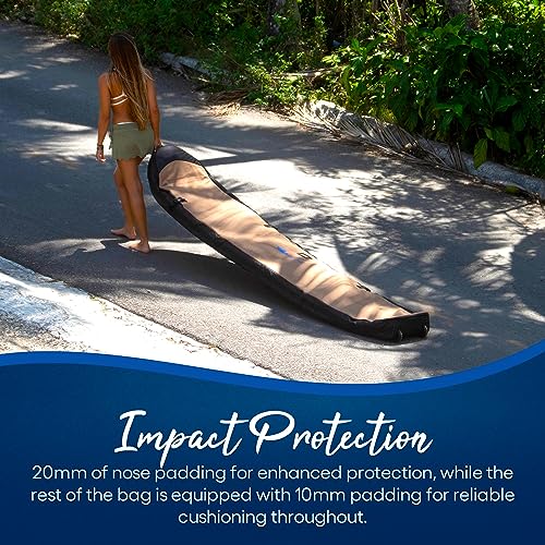 Wave Tribe Tiger Queen Surfboard Travel Bag with Wheels - Hemp Surfboard Bag, Perfect for Surfers, Fits 3-4 Boards, YKK Zipper, 10mm Padding, Extra Protection, Pro Quiver Style (6'7, 7'6, 8'6, 9'6)