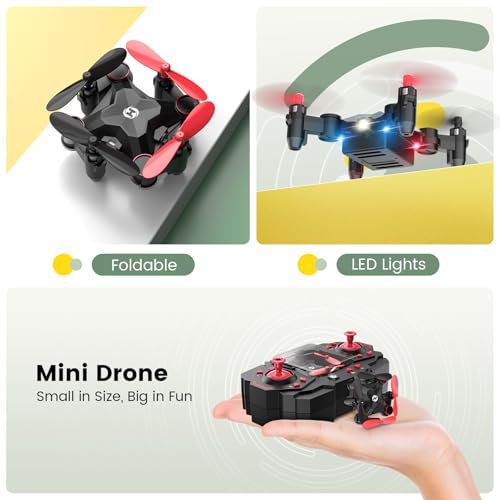 Holy Stone HS190 Drone for Kids, Mini Drone with One-Key Takeoff/Landing, 3D Flips, 3 Speeds and Auto Hovering, Gifts Toys for Boys and Girls, Red