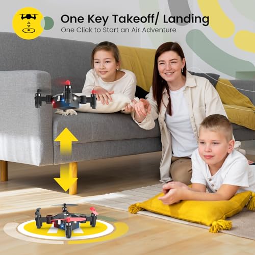 Holy Stone HS190 Drone for Kids, Mini Drone with One-Key Takeoff/Landing, 3D Flips, 3 Speeds and Auto Hovering, Gifts Toys for Boys and Girls, Red