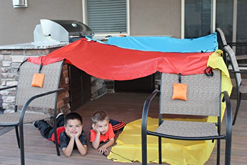 TOTEAFORT Original Blanket Fort Building Kit for Kids - Ages 2 4 6 8 10 12+ - Portable Playhouse Play Tent Fort - Boy and Girl Indoor Outdoor 3 Blanket Tote a Fort Toy Set - STEM Fort Toy