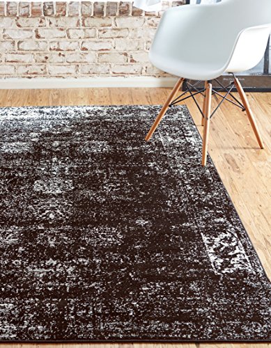 Unique Loom Sofia Collection Area Rug - Casino (5' 1" x 8' Rectangle, Black/ Ivory)