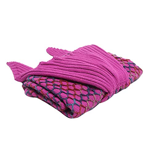 AmyHomie Mermaid Tail Blanket, Soft Crochet Sleeping Bag Blanket for Kids Adults, Mermaid Gift for Girls(Rainbow,Kids)