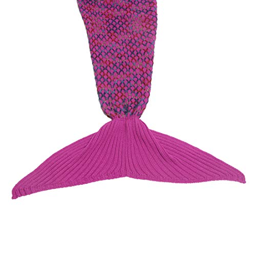 AmyHomie Mermaid Tail Blanket, Soft Crochet Sleeping Bag Blanket for Kids Adults, Mermaid Gift for Girls(Rainbow,Kids)