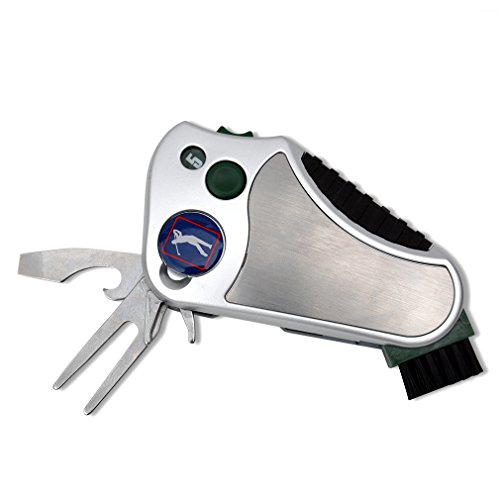 Golfer's Best Tool Golf Multitool All-IN-ONE - Stroke Counter, Divot Repair Tool, Brush, Ball Marker, Cleat Tightener, Club Groove Cleaner, Best Golf Gift Idea For Men Women, Souvenir, Present
