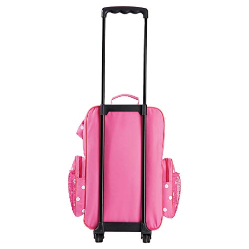 Lillian Vernon Personalized Rolling Luggage for Kids – Pink Polka Dot Design, 6” x 15.5" x 23"H