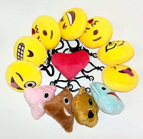 OHill 24 Pack Emoticon Plush Mini Pillows Party Favor for Birthday Party Home Decoration