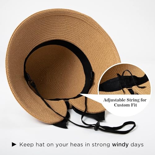 Comhats Summer Beach Sun Hats for Women Wide Brim UV Protection UPF 50+ Foldable Packable