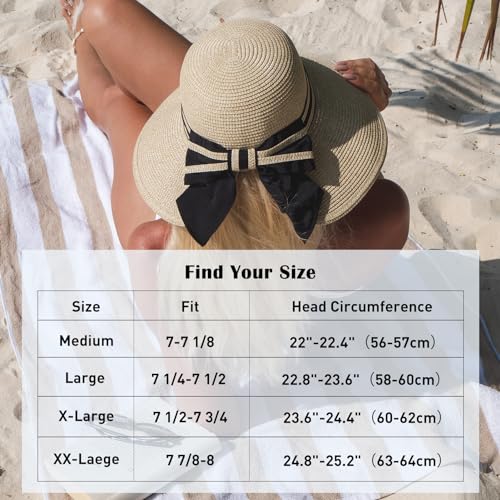 Comhats Summer Beach Sun Hats for Women Wide Brim UV Protection UPF 50+ Foldable Packable