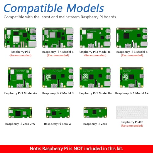 Freenove Ultimate Starter Kit for Raspberry Pi 5 4 B 3 B+ 400, 558-Page Detailed Tutorial, Python C Java Scratch Code, 223 Items, 104 Projects