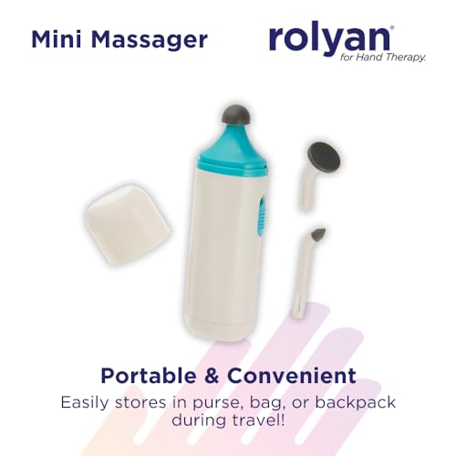 Rolyan Mini Massager, Compact Battery Operated Medical Massager for Scar Tissue, Includes 3 Massage Heads, Small Massaging Device for Surgery Scars, Hands, Feet, & Small Areas, Relaxing Pulse Massager