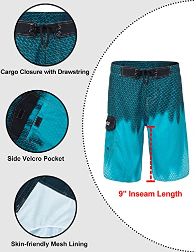 unitop Men's Swim Trunks Beachwear Quick Dry Hawaiian Printed