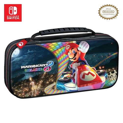 Game Traveler Mario Kart Nintendo Switch Case - Switch OLED Case for Switch OLED, Switch & Switch Lite, Adjustable Viewing Stand & Bonus Game Cases, Deluxe Handle, Licensed Nintendo Switch Game case