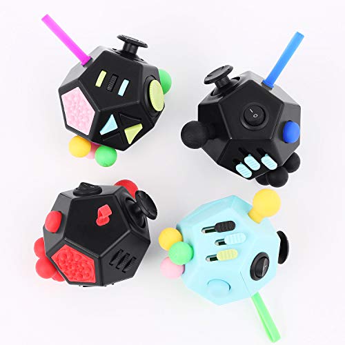 Fidget Dodecagon –12-Side Fidget Toys Cube Relieves Stress and Anxiety Anti Depression Cube for Children and Adults (B3 Blue Sky)