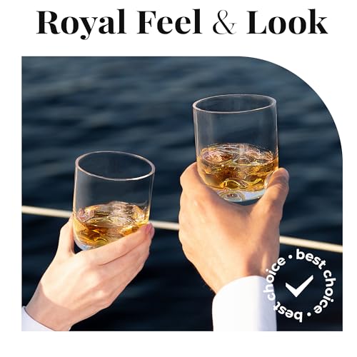 Unbreakable Tritan Plastic Rocks 12.5 oz Whiskey & Double Old Fashioned Glasses | Thumb Indent Base | Ideal for Bourbon & Scotch | Perfect For Homes & Bars | Dishwasher Safe | Buy 6 Pay 5