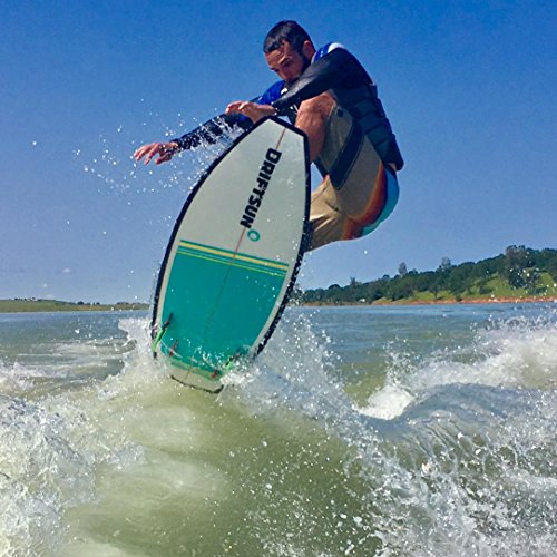 Driftsun Throwdown Wakesurf Board. Custom Surf Style Wake Surfboards for Adults. Adjustable Quad Fin Set Included with Wake Surf Board (4'8" and 4'6")