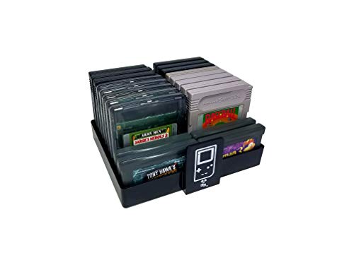 Collector Craft, Black, Gameboy Compatible Game Organizer, Holds 20 Games, Cartridge Holder, Retro Video Game Collection, Clutter Reducing, Works with Nintendo Gameboy Gameboy Advance, Gameboy Color