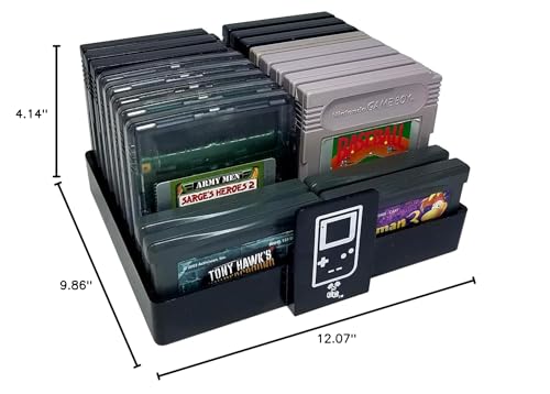 Collector Craft, Black, Gameboy Compatible Game Organizer, Holds 20 Games, Cartridge Holder, Retro Video Game Collection, Clutter Reducing, Works with Nintendo Gameboy Gameboy Advance, Gameboy Color