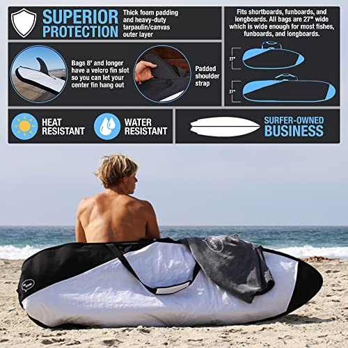 Ho Stevie! Surfboard Bag - Zippered Daybag - Fits All Shapes of Surfboards - Foam Padding and Durable Cover - Comfortable Shoulder Strap