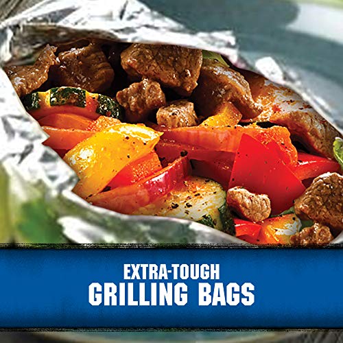 Kingsford Heavy Duty Aluminum Grill Bags, 4 Pack | Foil Packets for Grilling, Recyclable And Disposable Grilling Accessories | Foil Bag Measures 15.5" x 10" | Foil Grilling Bag, Grilling Bags