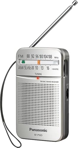 Panasonic RF-P50d Pocket AM/FM Radio Silver RF-P50D