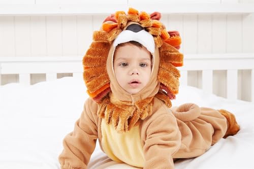 Spooktacular Creations Halloween Baby Lion Costume Toddler Set with Toy Zebra for Kids Deluxe Realistic Halloween Dress Up, Animal Themed Party (6-12 months)