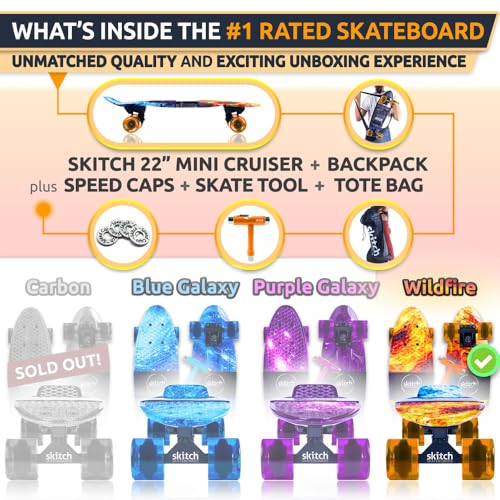 Skateboards for Kids, Teens and Adults | Premium Skateboard Gift Set for Beginners and Pros Complete with Mini Cruiser Board + Skateboard Backpack + Video Course + Speed Control + Skate Tool