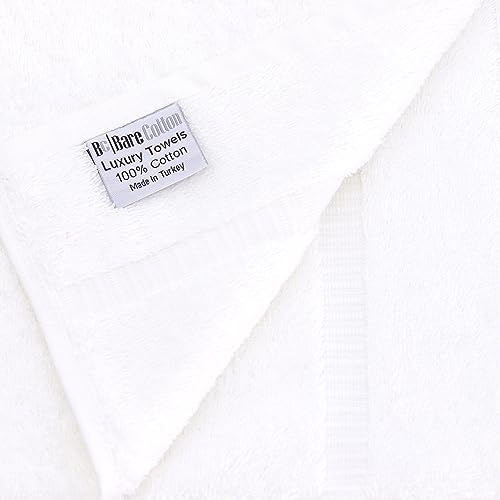 Monogrammed Hand Towel, Personalized Gift, 16 x 30 Inches - Set of 2 - Silver Embroidered Towel - Extra Absorbent 100% Turkish Cotton- Soft Terry Finish - For Bathroom, Kitchen and Spa- Script B White