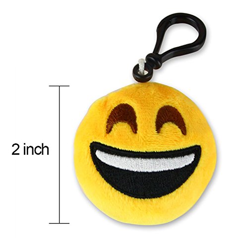 Dreampark Emoticon Keychain Mini Cute Plush Pillows, Party Favors for Kids Valentine's Day Gifts / Birthday Party Supplies, Emoticon Gifts Toys Carnival Prizes for Kids (64 Pack)