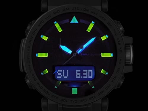 Casio Men's 'PRO TREK' Solar Powered Silicone Watch, Color:Black (Model: PRG-650Y-1CR)