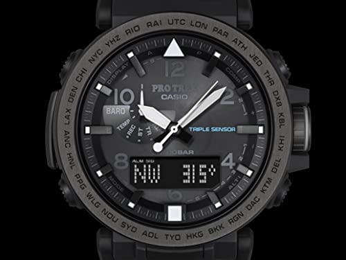 Casio Men's 'PRO TREK' Solar Powered Silicone Watch, Color:Black (Model: PRG-650Y-1CR)