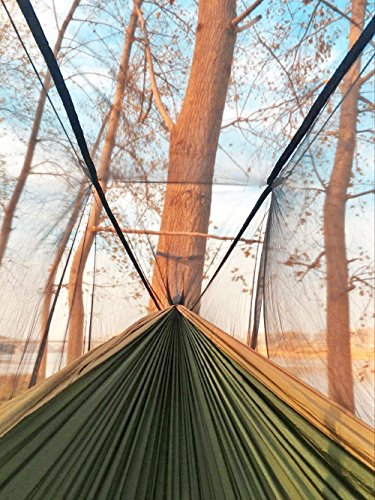 Camping Hammock, Portable Double Hammock with Net, 2 Person Hammock Tent with 2 * 10ft Straps, Best for Outdoor Hiking Survival Travel