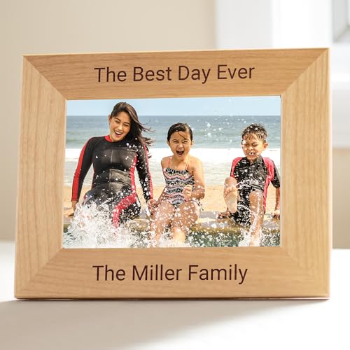 Lifetime Creations Create Your Own Personalized Picture Frame: Engraved Custom Wood Photo Frame, Customizable Gift for Wedding, Anniversary, Birthday (5x7 Inch Landscape)