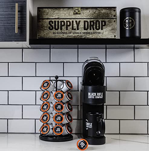 Black Rifle Coffee Company Supply Drop Variety Pack, With Silencer Smooth, AK Espresso, Just Black, and Beyond Black Blends, 96 Coffee Pods