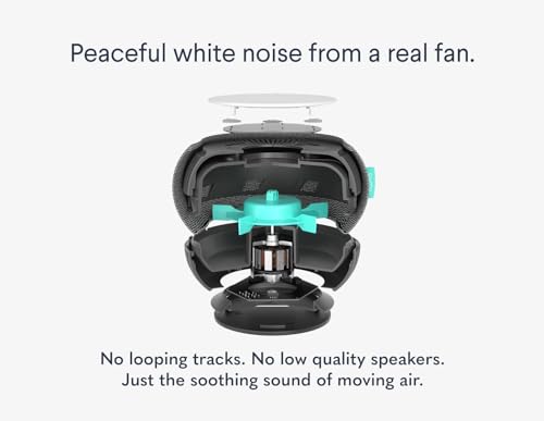 SNOOZ Smart White Noise Machine - Real Fan Inside for Non-Looping White Noise Sounds - App-Based Remote Control, Sleep Timer, and Night Light - Cloud