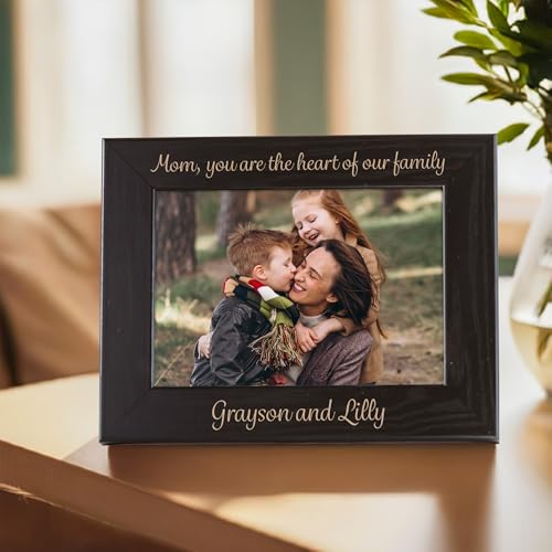 Lifetime Creations Custom Picture Frame, Personalized Gift - Black (5" x 7" Portrait), Engraved Design With Your Own Text