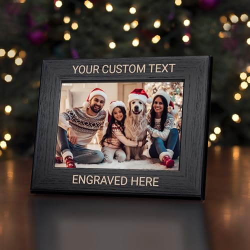 Lifetime Creations Custom Picture Frame, Personalized Gift - Black (5" x 7" Portrait), Engraved Design With Your Own Text