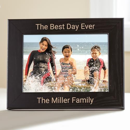 Lifetime Creations Custom Picture Frame, Personalized Gift - Black (5" x 7" Portrait), Engraved Design With Your Own Text