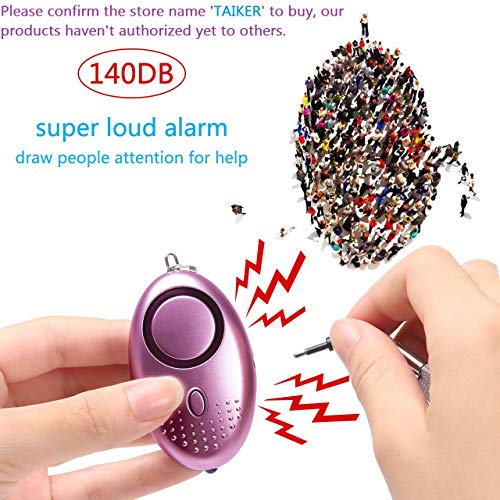 Personal Alarm for Women 140DB Emergency Self-Defense Security Alarm Keychain with LED Light for Women Kids and Elders-2 Pack