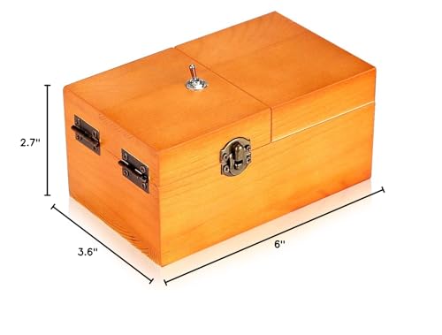 Calary Useless Box Turns Itself Off In Wooden Storage Box Alone Machine Fully Assembled in Box Gifts for Adults and Children