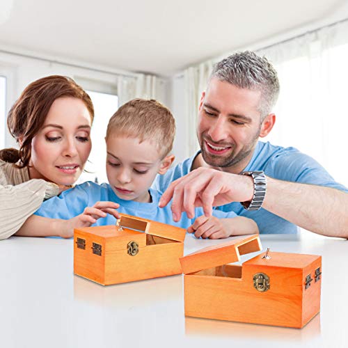 Calary Useless Box Turns Itself Off In Wooden Storage Box Alone Machine Fully Assembled in Box Gifts for Adults and Children