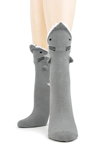 Foot Traffic Women's 3D Socks, Great White Shark (Size 00)