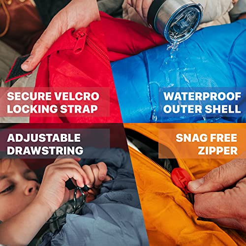 MalloMe Sleeping Bags for Adults Cold Weather & Warm - Backpacking Camping Sleeping Bag for Kids 10-12, Girls, Boys - Lightweight Compact Camping Essentials Gear Accessories Hiking Sleep Must Haves