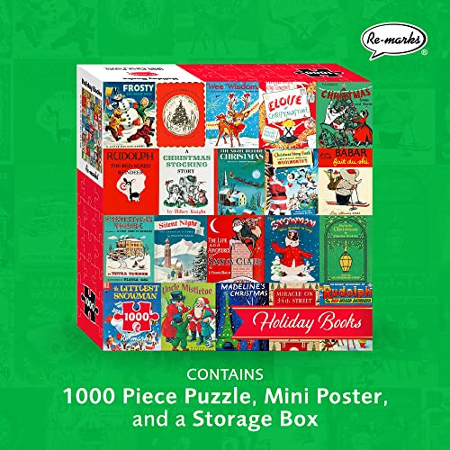 Re-marks Holiday Books Puzzle, Collage Puzzle for All Ages, 1000-Piece Christmas Puzzle