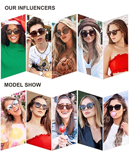 SOJOS Classic Square Polarized Sunglasses for Women Men Retro Trendy UV400 Sunnies SJ2050