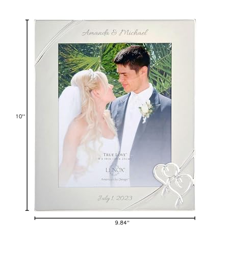 Lenox True Love Personalized 8x10 Picture Frame, Custom Engraved 8x10 Wedding Frame, Accessories and Gifts for the Bride and Groom, Couples, Newlyweds, Anniversaries and More